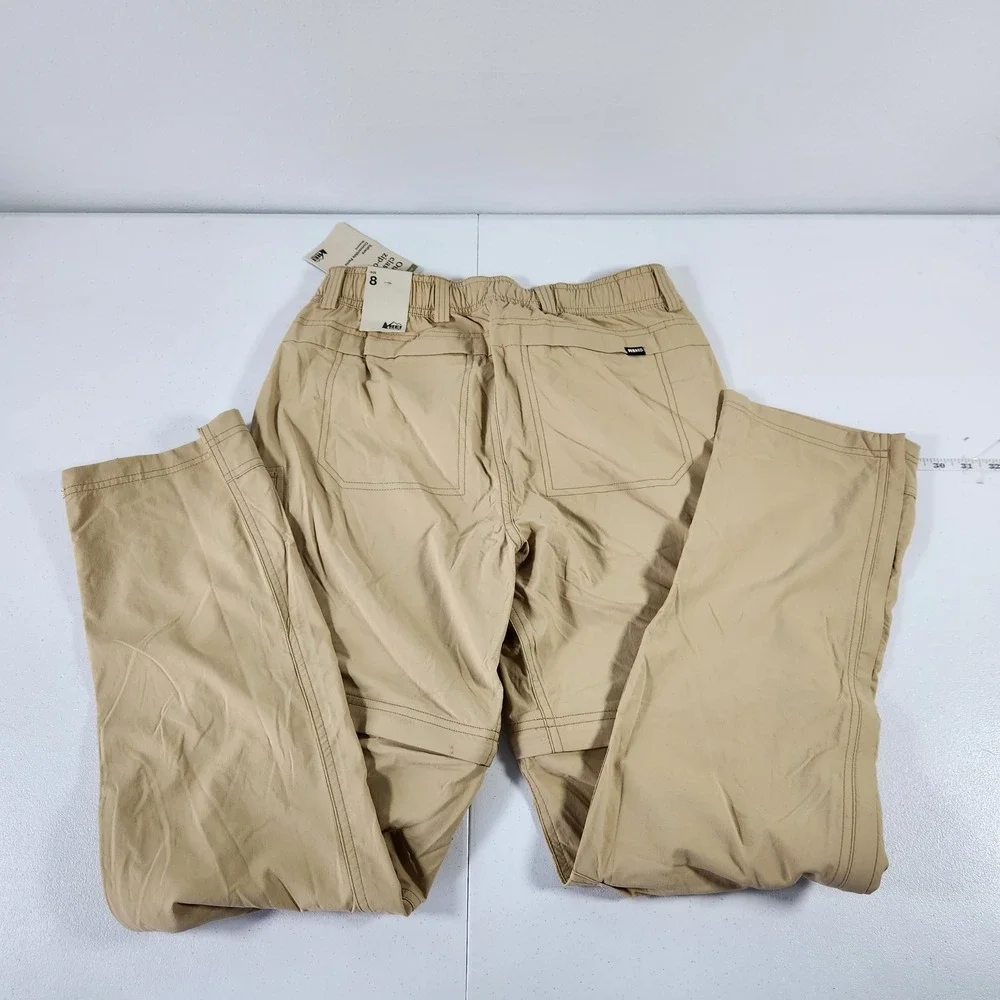 NWT REI Co-op Sahara Convertible Pants Womens 8 Khaki Beige Zip Off Hiking Cargo - Picture 2 of 11